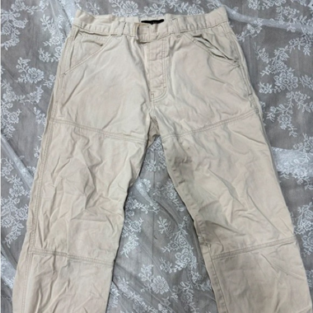Men's Beige Casual Utility Pants